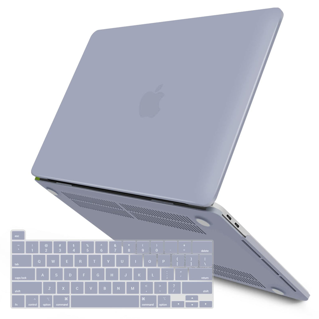 [AUSTRALIA] - IBENZER Compatible with 2022 M2 MacBook Pro 13 Inch Case 2021 2020 M1 A2338 A2289 A2251 A2159 A1989 A1706 A1708, Hard Shell Case & Keyboard Cover for Mac Pro 13 Touch Bar, Lavender Gray,T13LVGY+1 For New Macbook Pro 13" with/without Touch Bar