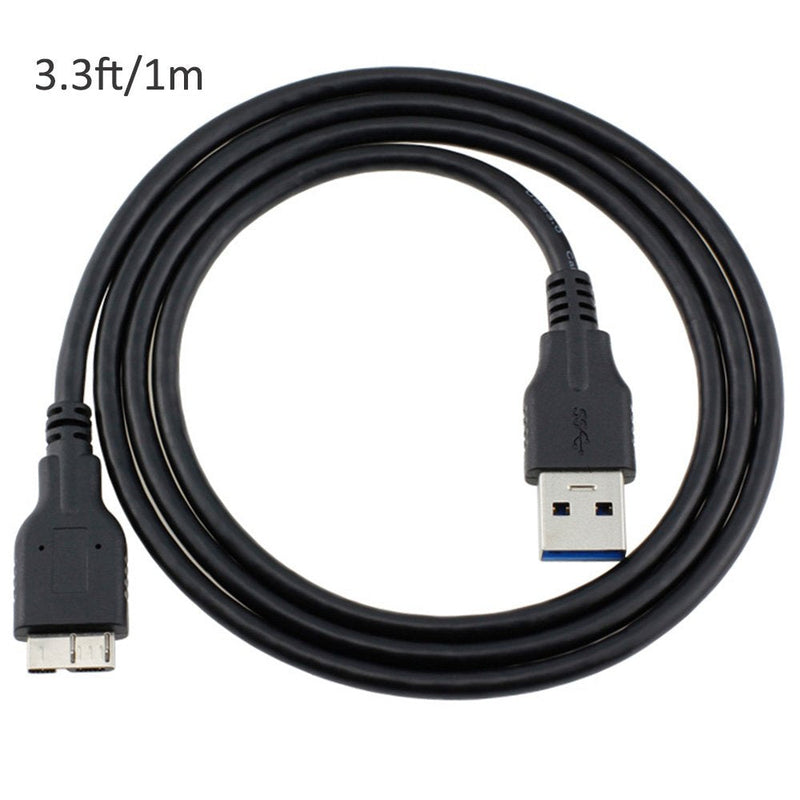  [AUSTRALIA] - QCEs USB 3.0 Cable, USB 3.0 A Male to Micro B Cable 3.3FT Cord Compatible with WD My Passport and Elements Portable External Hard Drive, Toshiba, Seagate, Samsung Galaxy S5, Note 3