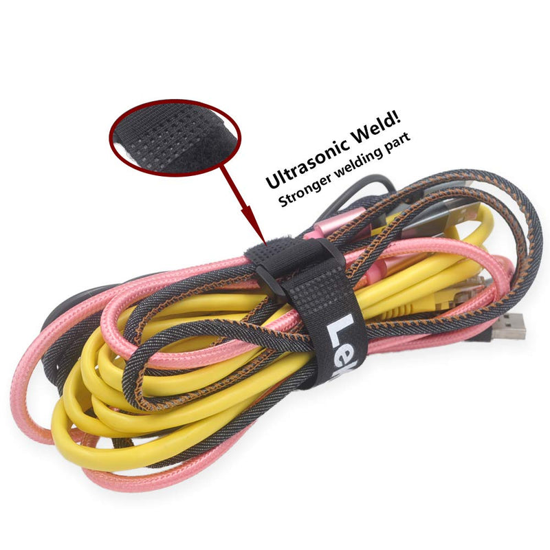  [AUSTRALIA] - 0.75"x 8"12 Pack Reusable Cinch Strap Lekou Nylon Hook and Loop Straps,Durable Organizer Cable tie,Black 0.75" * 8"