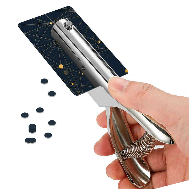  [AUSTRALIA] - Single Hole Punch 2 Inch Reach Deep Throat Heavy Duty Hole Punch Tab Zinc Alloy Silver Long Hole Punch 1/4 Inch Hole Hand Held Leather Hole Punch for Scrapbook Tab Paper ID Card PVC Card Badge Photos 1/4"- 6mm Hole