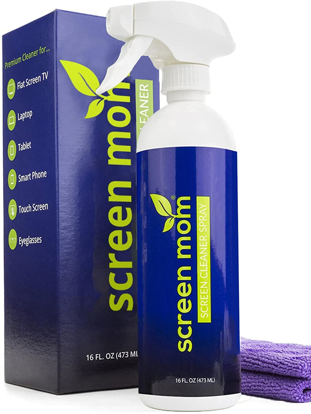  [AUSTRALIA] - Screen Cleaner Kit - Best for LED & LCD TV, Computer Monitor, Laptop, and iPad Screens – Contains Over 1,572 Sprays in each Large 16 ounce Bottle – includes Premium Microfiber Cloth