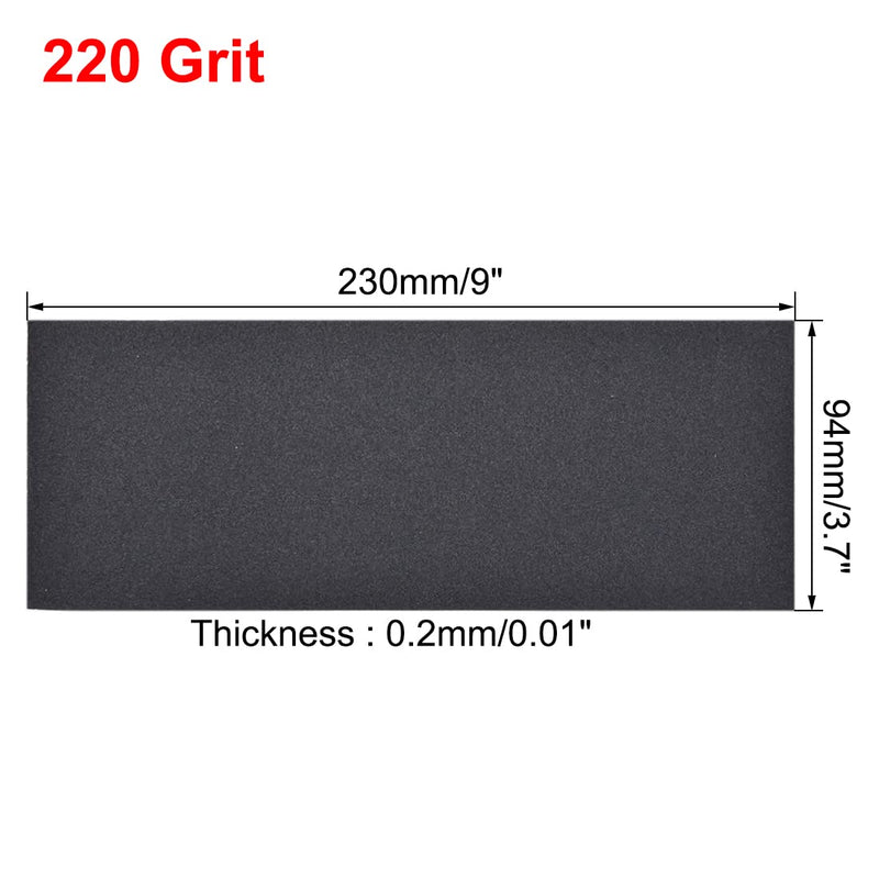  [AUSTRALIA] - uxcell 220 Grits Sanding Sheets 9-inch x 3.6-inch Wet Dry Silicon Carbide Sandpaper for Wood Furniture Metal Polishing 15pcs 220 Grit