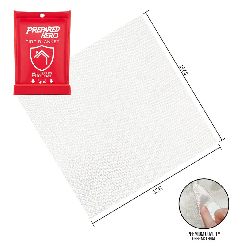  [AUSTRALIA] - Prepared Hero Emergency Fire Blanket - 1 Pack - Fire Suppression Blanket for Kitchen, 40” x 40” Fire Blanket for Home, Fiberglass Fire Blanket