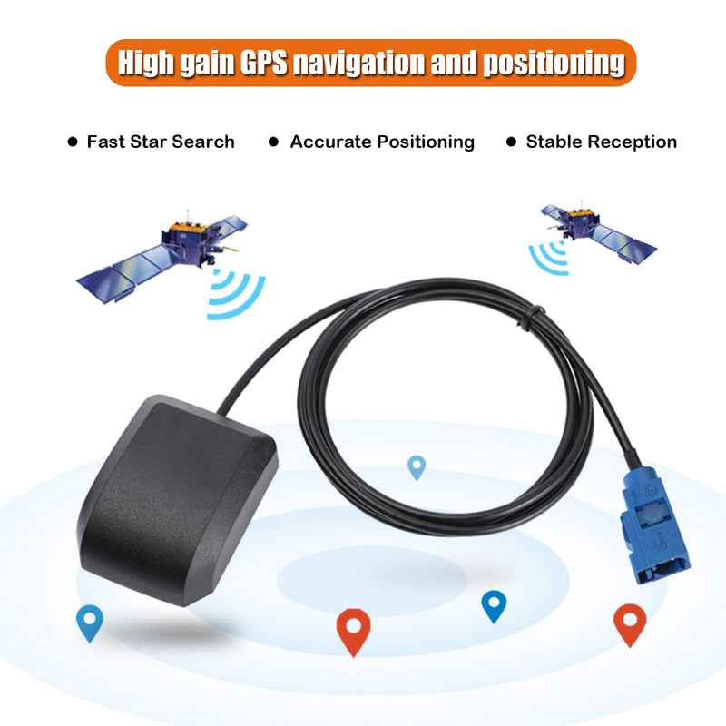  [AUSTRALIA] - Geekstory Waterproof Active GPS Antenna Vehicle GPS Navigation with Fakra C Blue Connector for Car GPS Navigation Receiver System