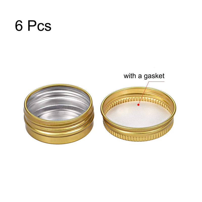  [AUSTRALIA] - uxcell 1/2 Oz Round Aluminum Cans Tin Screw Top Metal Lid Containers Gold Tone 15ml 6pcs