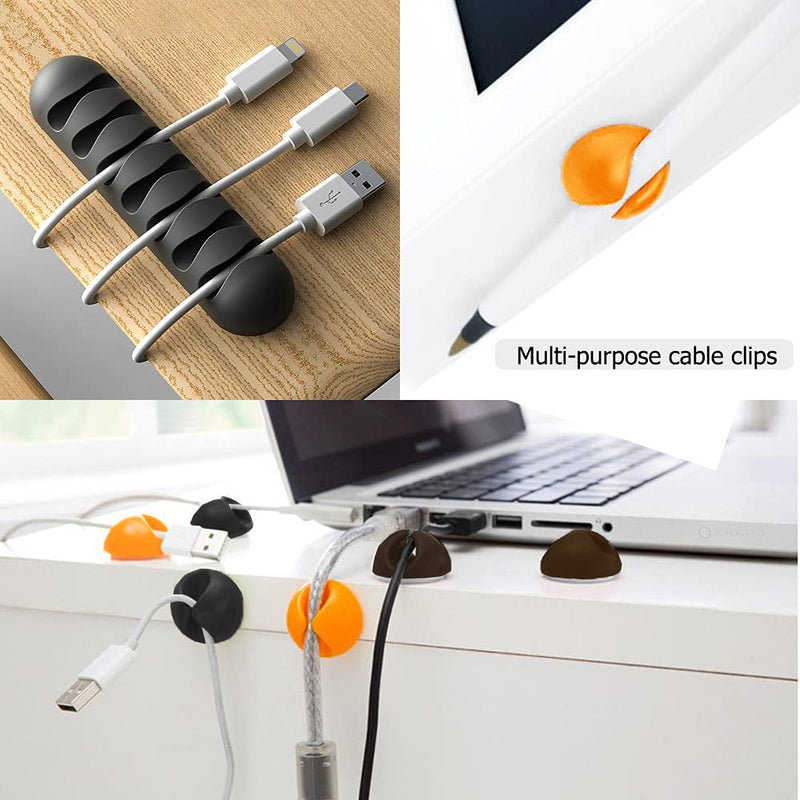  [AUSTRALIA] - 20 Pcs Cord Holders with Cable Ties, VEINARDYL Self-Adhesive Cable Clips Desk Cable Drop Cable Holder Wire Organizer Cord Keeper for Organizing USB Charging Cable Home Office Car