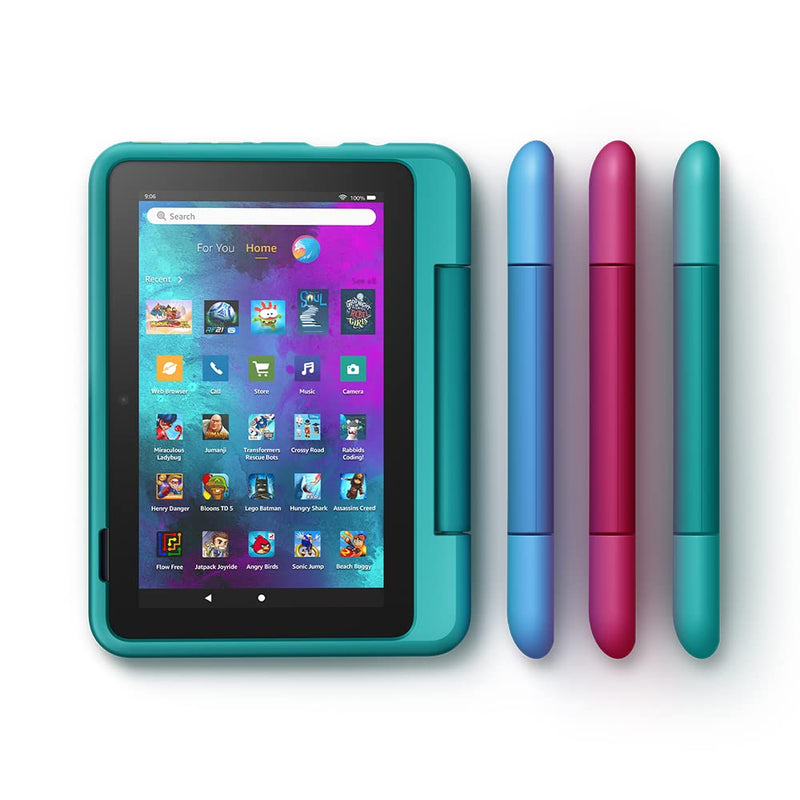  [AUSTRALIA] - Amazon Kid-Friendly Case for Fire 7 tablet (Only compatible with 12th generation tablet, 2022 release) - Hello Teal
