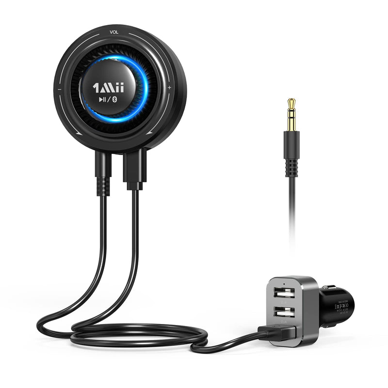  [AUSTRALIA] - 1Mii Aux Bluetooth 5.3 Adapter for Car, Bluetooth Car Adapter w/3 Ports USB Car Charger, Bluetooth Wireless Audio Receiver Kit for Car/Home Stereo, Hands-Free Call/Plug and Play/Noise Cancelling