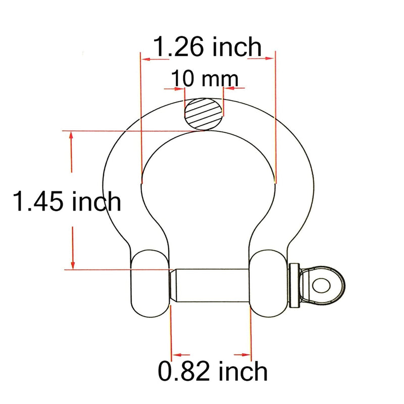  [AUSTRALIA] - 2 Pcs 3/8 Inch 304 Stainless Steel D Ring Shackles 10 mm Screw Pin Anchor Shackle for Traction Steel Wire, 10 mm