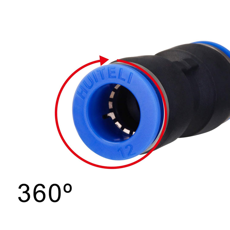  [AUSTRALIA] - 40 Pieces Straight Push Connectors, 6/8 /10/12 mm Quick Release Pneumatic Connectors Air Line Fittings for 1/4 5/16 3/8 1/2 Tube (2 Way)