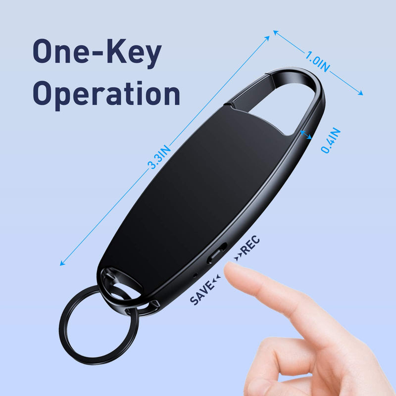  [AUSTRALIA] - 64GB Keychain Voice Recorder, Telele Audio Voice Recorder with 750 Hours Recording Capacity and 25 Hours Battery Time, Digital Recording Device for Meeting Lecture Interview Class