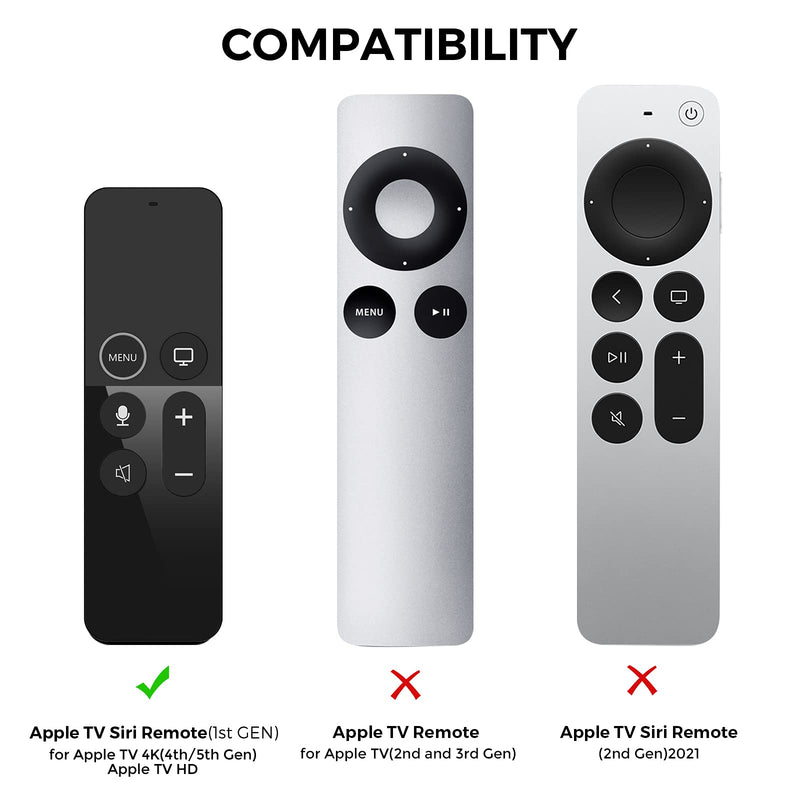  [AUSTRALIA] - AhaStyle Protective Case for Apple TV Remote with AirTag Holder, Anti Slip Silicone Cover Compatible with 2017 Apple TV 4K [1st Generation] and 2016 Apple TV HD (Black) Black