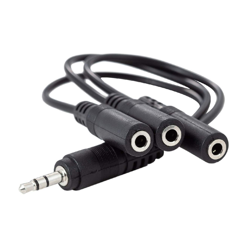 Ancable 3.5mm (1/8") TRS 1 Male to 3 Female 3-Way Stereo Splitter Audio Cable Nickel-Plated - LeoForward Australia