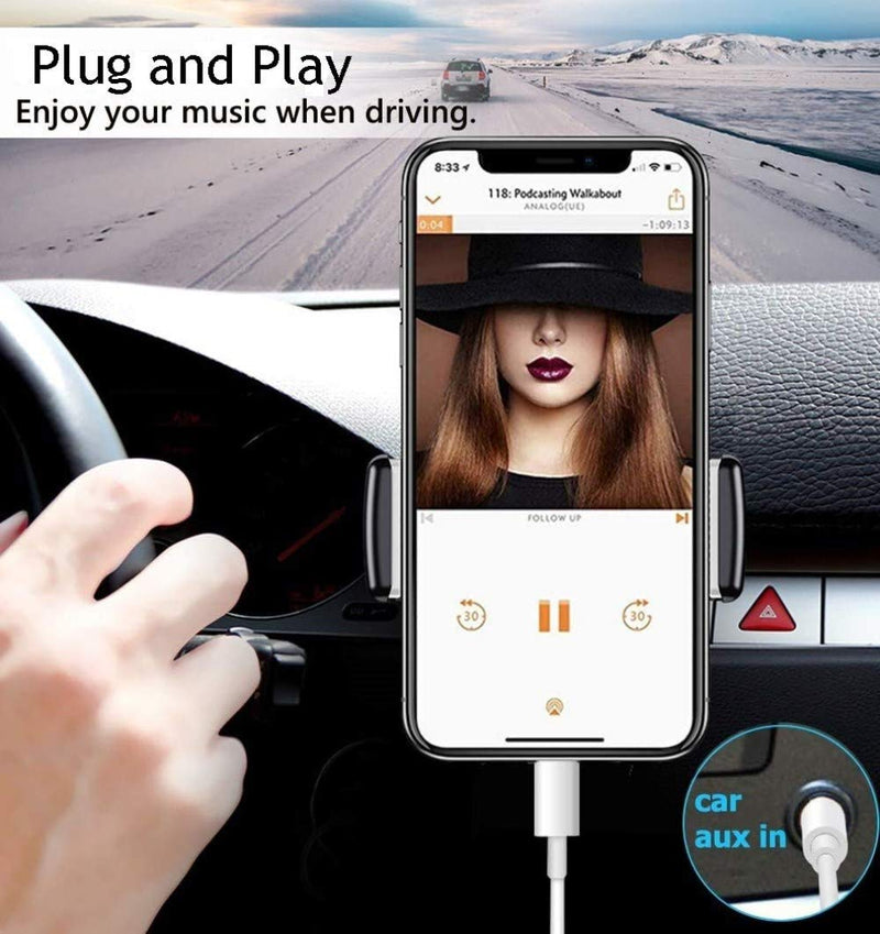  [AUSTRALIA] - Aux Cord for iPhone, Apple MFi Certified esbeecables Lightning to 3.5mm Aux Cable for Car Compatible with iPhone 13 12 11 XS XR X 8 7 6 iPad iPod for Car Home Stereo Headphone Speaker, 3.3FT White 1