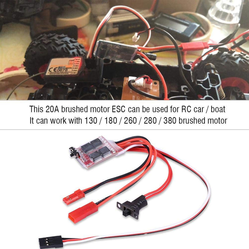  [AUSTRALIA] - Brushed ESC, 20A RC ESC Brushed Motor Speed Controller with Brake for RC Car Boat Tank