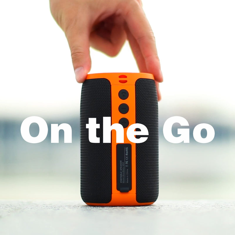  [AUSTRALIA] - Bluetooth Speakers,MusiBaby Speakers Bluetooth Wireless,Portable,Waterproof,Loud Stereo,Booming Bass,Dual Pairing,Bluetooth 5.0,24H Playtime,Speaker for Home,Party,Outdoor,Gifts (Orange)