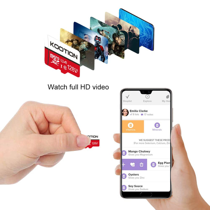  [AUSTRALIA] - KOOTION 128GB Micro SD Cards 5-Pack, Class 10 MicroSDXC Flash Memory Card, Full HD Video Recording, UHS-I TF Card for Security Camera/Smartphone/Tablet/Drone/PC, C10, U1 (5Pack) 5×128GB