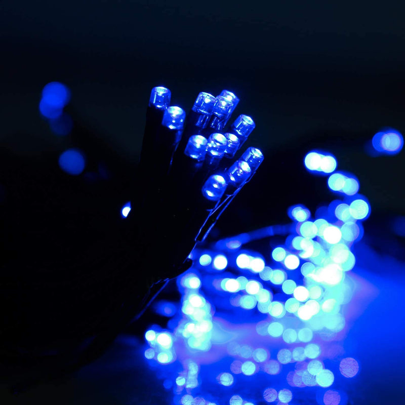  [AUSTRALIA] - MAOKOT Solar Christmas Lights, 72ft 1Pack 200 LED Solar String Lights, Waterproof 8 Modes LED Christmas Decorative Lights for Wedding Patio Garden Tree Party (Blue) 200LED-1P Blue-1p