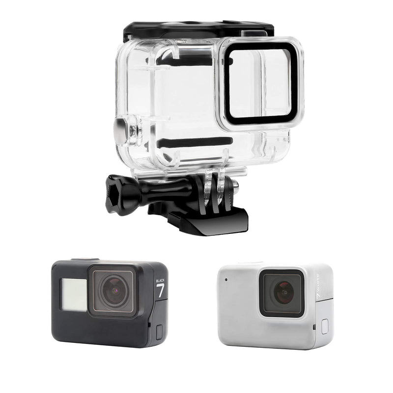  [AUSTRALIA] - FitStill Waterproof Housing Case for GoPro Hero 7 White & Silver, Protective 45m Underwater Dive Case Shell with Bracket Accessories for Go Pro Hero7 Action Camera 【Double LOCK】 Hero 7 White/Silver Dive Case