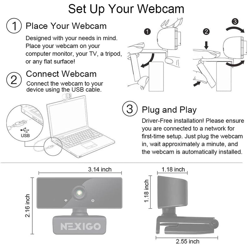  [AUSTRALIA] - 1080P Business Webcam with Software, Dual Microphone & Privacy Cover, NexiGo N660 USB FHD Web Computer Camera, Plug and Play, for Zoom/Skype/Teams/Webex, Laptop MAC PC Desktop