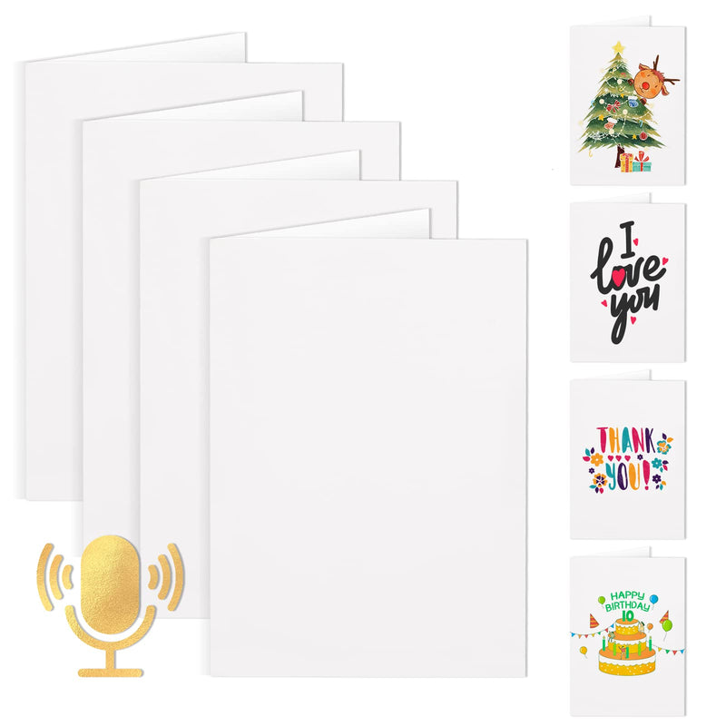  [AUSTRALIA] - 4 Pieces Blank Voice Recordable Talking Greeting Card Personalized Voice Card 30 Seconds Recording Cards Record and Send your own Custom Voice Message, Music or Sound Effects (4 Pcs)