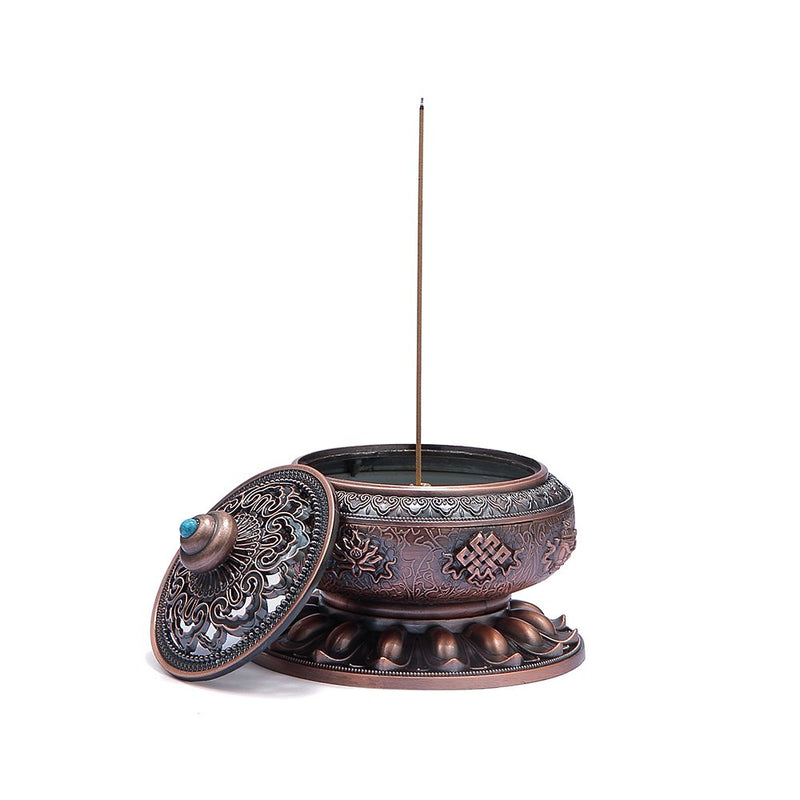  [AUSTRALIA] - MEDOOSKY Incense Holder Burner Tibet Lotus Copper Alloy(Stick/Cone/Coil Incense)