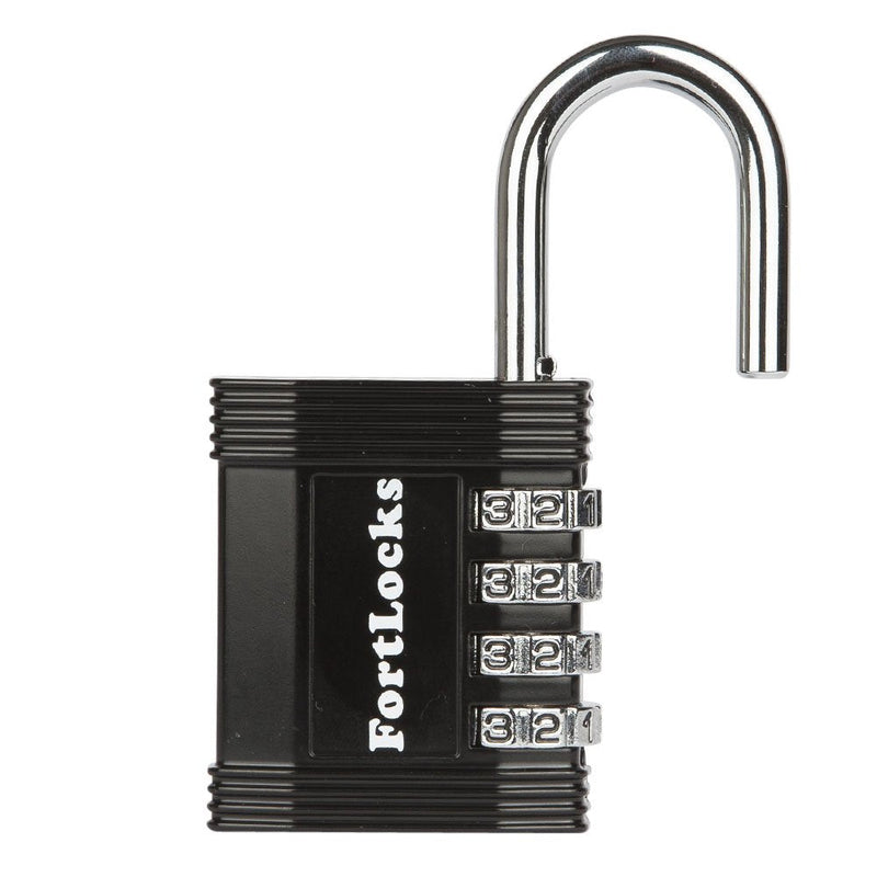  [AUSTRALIA] - FortLocks Padlock - 4 Digit Combination Lock for Gym Outdoor & School Locker, Fence, Case & Shed – Heavy Duty Resettable Set Your Own Combo – Waterproof & Weatherproof (2 Pack - Black) 2 Pack - Black