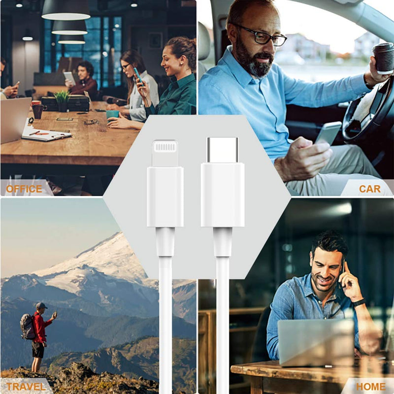  [AUSTRALIA] - Suswillhit USB C to Lightning Cable 3Ft Apple MFi Certified Power Delivery Fast Charger Cord for iPhone 12/12 Mini/12 Pro/12 Pro Max/11 Pro/11 Pro Max/X/XS/XR/XS Max/8/8 Plus/iPad/AirPods White