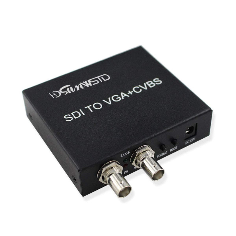  [AUSTRALIA] - SDI (SD-SDI/HD-SDI/3G-SDI) to VGA+CVBS/AV+SDI Converter Support 1080P for Monitor/Camera/Display with us Power Adapter