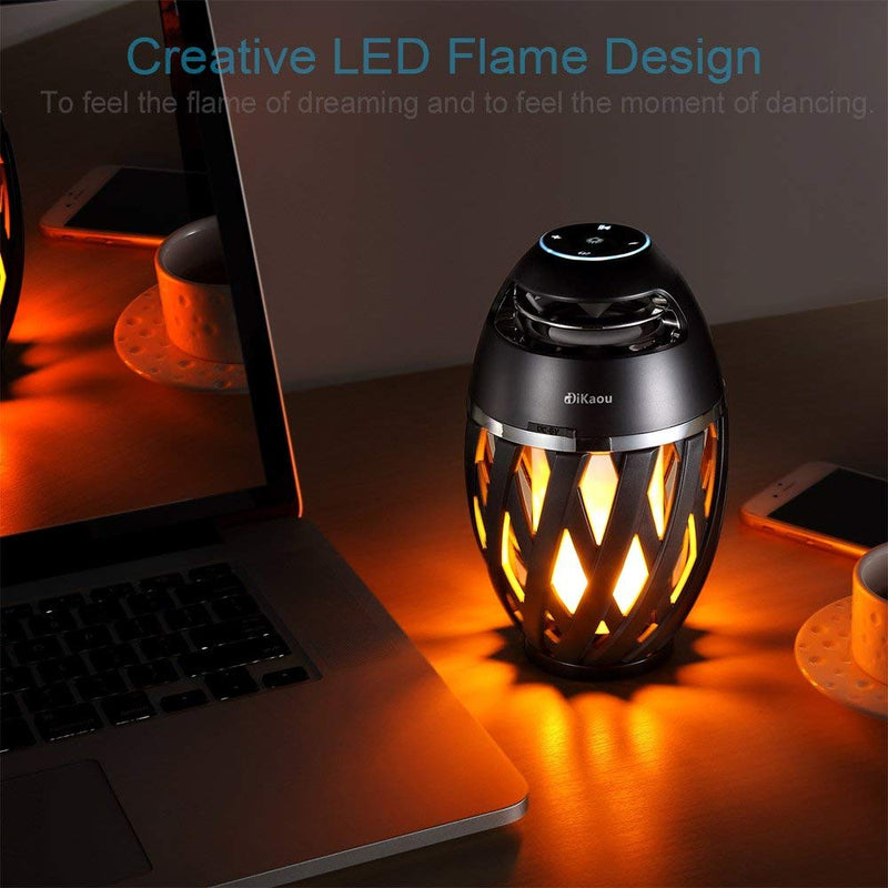 DIKAOU Led Flame Speaker, Torch Atmosphere Bluetooth Speakers&Outdoor Portable Stereo Speaker with HD Audio and Enhanced Bass,LED flickers Warm Yellow Lights BT4.2 for iPhone/iPad/Android # 1 - LeoForward Australia