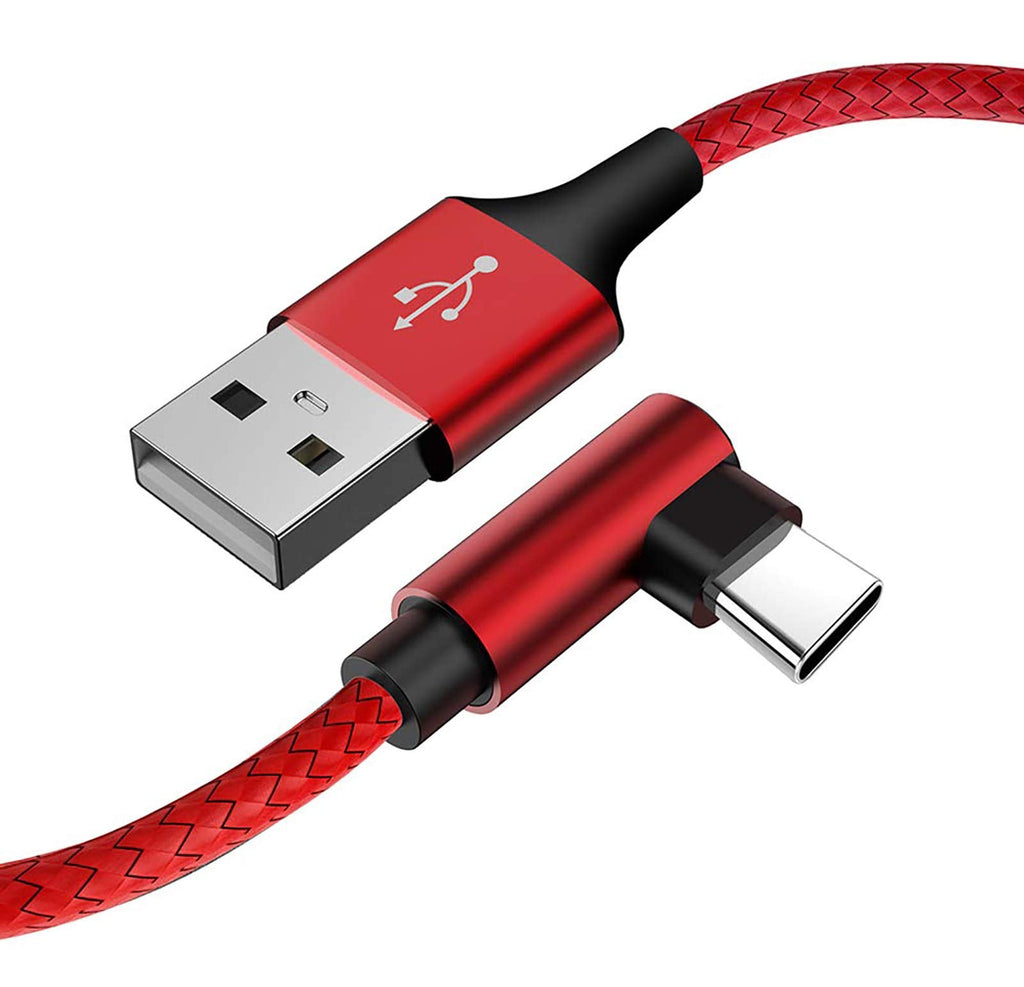  [AUSTRALIA] - [3 Pack] Galaxy S21 Charger YWXTW Type C USB Cable 10FT [Case Friendly] 90 Degree Durable Fast Charging Cable for Galaxy S21 Ultra S20 FE A52 A72 A51 A71 A11, Note 20 Ultra, LG Velvet/Wing (Red 10FT)