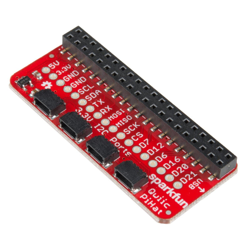  [AUSTRALIA] - SparkFun Qwiic HAT for Raspberry Pi -Connect I2C sensors & accessories to a standard 2x20 GPIO header Pi Tin compatible 4 Qwiic connectors Daisy chain sensors & accessories Useful GPIO pins broken out