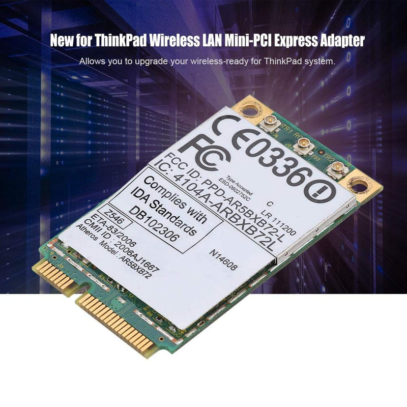  [AUSTRALIA] - ASHATA Dual Band Network Card, 2.4G & 5.8G Wireless Network Card AR5BXB72 300M Mini-PCI-E Dual Band Network Card for Lenovo/IBM T60/T61 42T0825