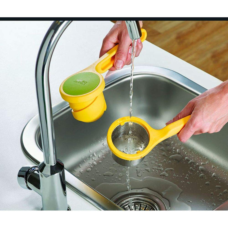  [AUSTRALIA] - Joseph Joseph 20101 Helix Citrus Juicer Ergonomic Twist-Action Hand Press Stainless Steel, Yellow Citrus Press