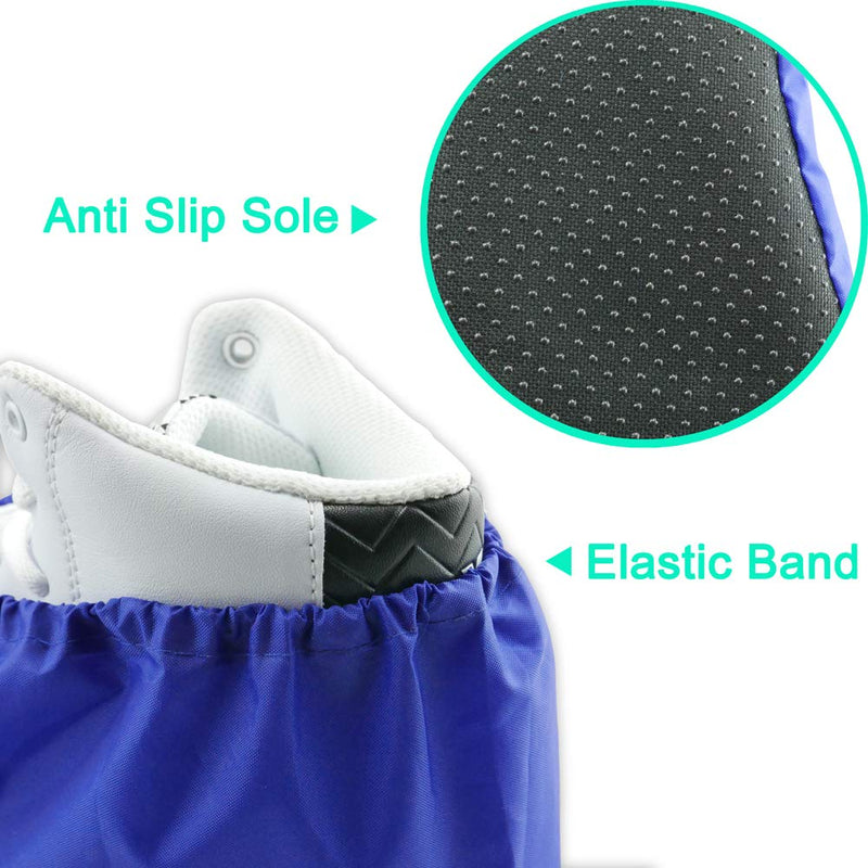  [AUSTRALIA] - LINKEASE Reusable Boot & Shoe Covers Water Resistant Non Skid and Washable for Real Estate Contractors to Keep Floors Carpets Footwear and Rooms Clean - 5 Pairs (Medium, Blue) Medium