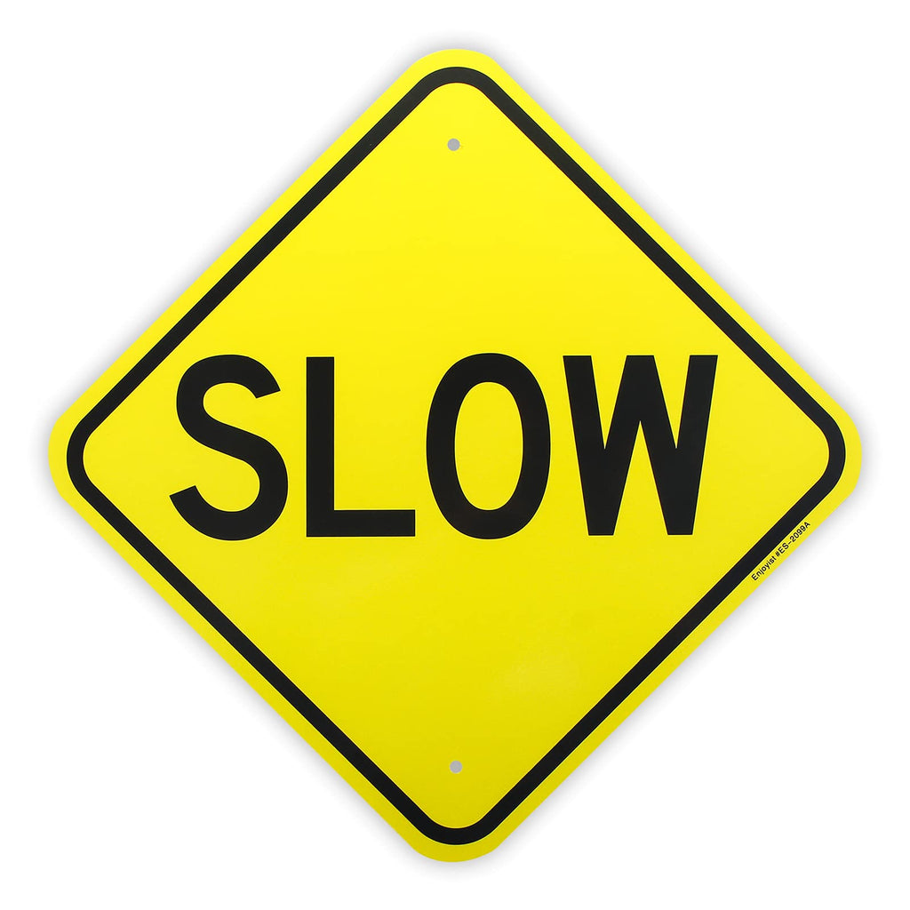  [AUSTRALIA] - Slow Sign， - 12"x 12" - .040 Aluminum Reflective Sign Rust Free Aluminum-UV Protected and Weatherproof