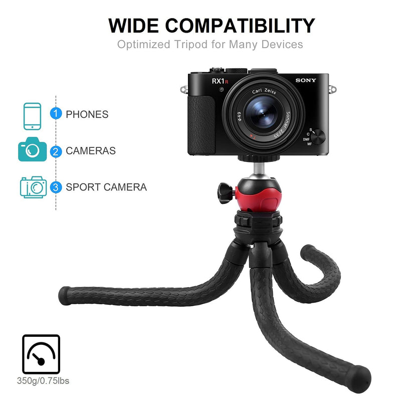  [AUSTRALIA] - Flexible Phone Tripod Stand for iPhone Android, Portable Cell Phone Tripod with Remote & Phone Holder Camera Tripod iPhone Stand for Video Recording/Vlogging/Live Streaming