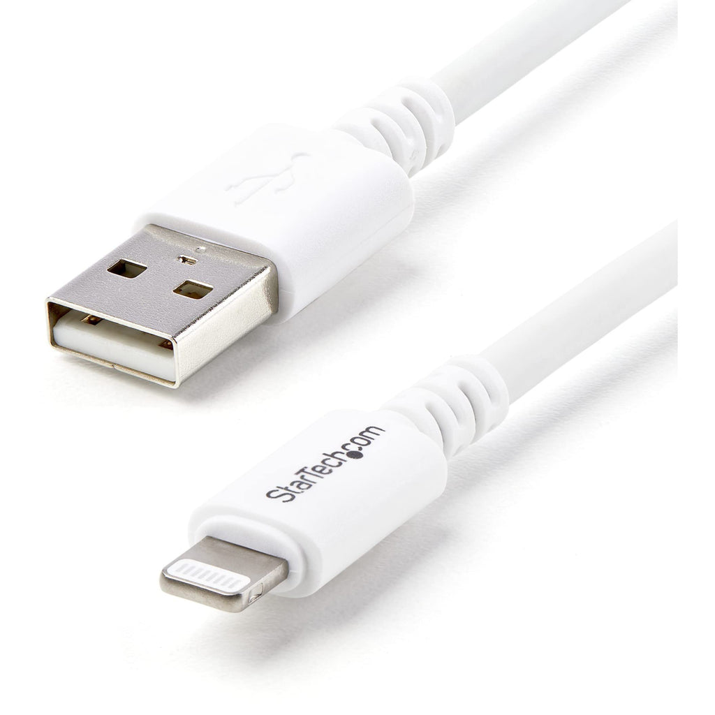  [AUSTRALIA] - StarTech.com 3m (10ft) Long White Apple 8-pin Lightning Connector to USB Cable for iPhone / iPod / iPad - Charge and Sync Cable (USBLT3MW) 10ft