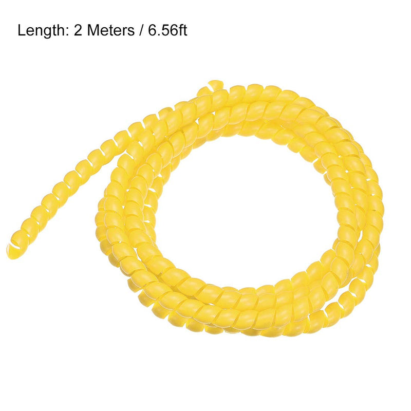  [AUSTRALIA] - uxcell Flexible Spiral Tube Wrap Cable Management Sleeve 8mm X 10mm Computer Wire Manage Cord 2 Meters Length Yellow