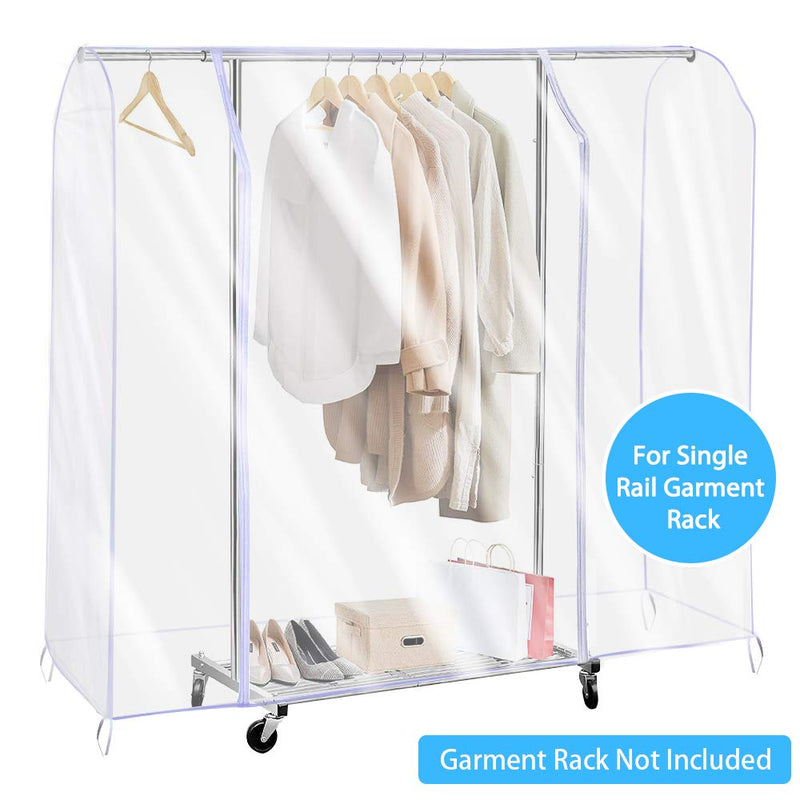  [AUSTRALIA] - SIWUTIAO Garment Rack Cover,5Ft Transparent PEVA Clothing Rack Cover ONLY, Clear Clothes dustproof Waterproof Cover 59x20x59 inch