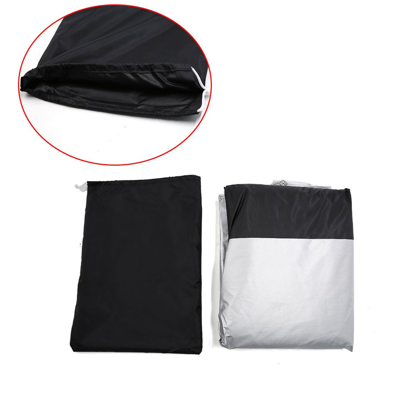  [AUSTRALIA] - uxcell L 190T Rain Dust Motorcycle Cover Black+Silver Outdoor UV Waterproof 86" for Honda Victory Kawasaki Yamaha Suzuki Harley Davidson