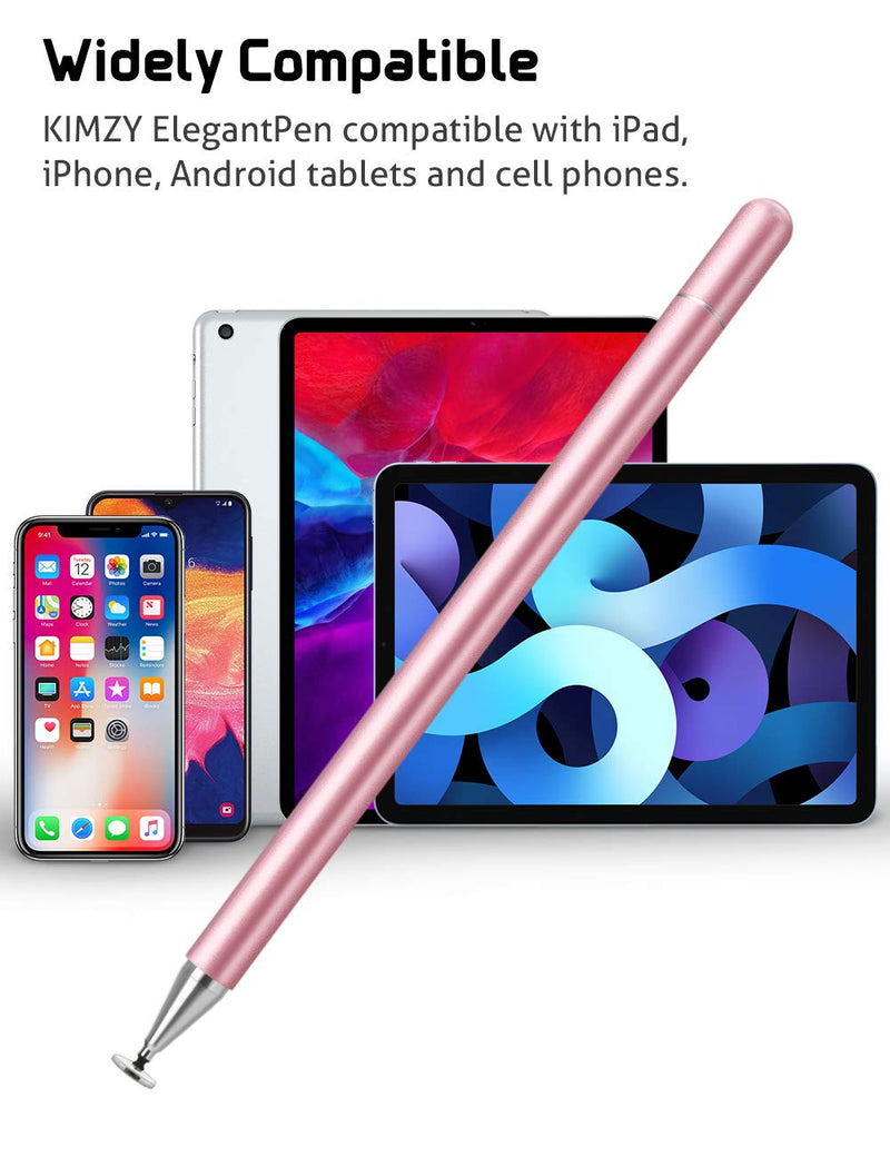 KIMZY ElegantPen Disc Stylus Pen, Touch Screen Digital Pencil Compatible for Smart Phones and Tablets Pink - LeoForward Australia