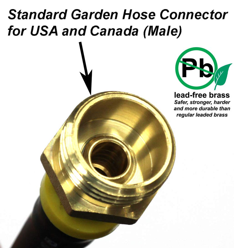  [AUSTRALIA] - Winterize RV, Motorhome, Boat, Camper, and Travel Trailer: Air Compressor Quick-Connect Plug To Male Garden Hose Faucet Blow Out Adapter (Lead-Free Brass)