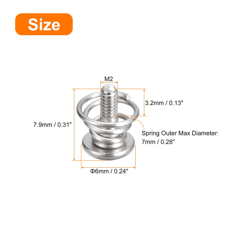  [AUSTRALIA] - uxcell Spring Screws, 20pcs M2x7.9mm 7mm Spring OD GPU Graphics Card Back Plate Heatsink Screws Computer Fan Fixed Screws M2x7.9x7mm 20