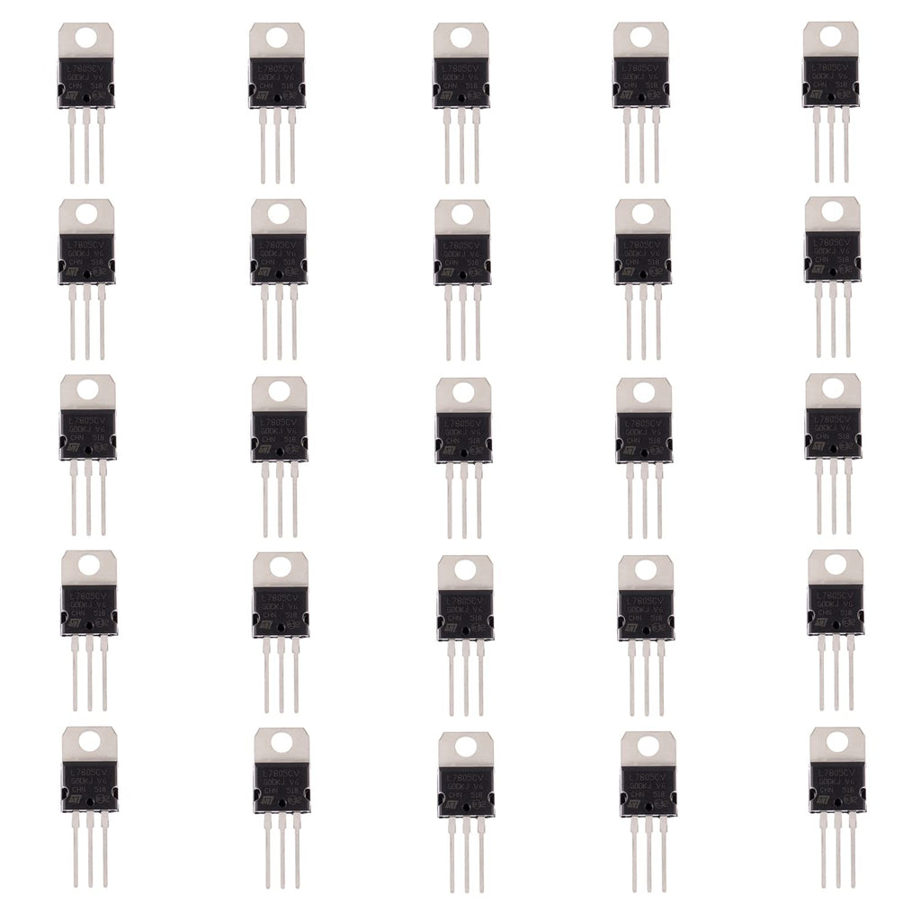  [AUSTRALIA] - BOJACK IC L7805CV Voltage Regulator Output 5 V 1.5 A Integrated Circuits L7805 Linear Positive Voltage Regulators TO-220(Pack of 25 pcs)