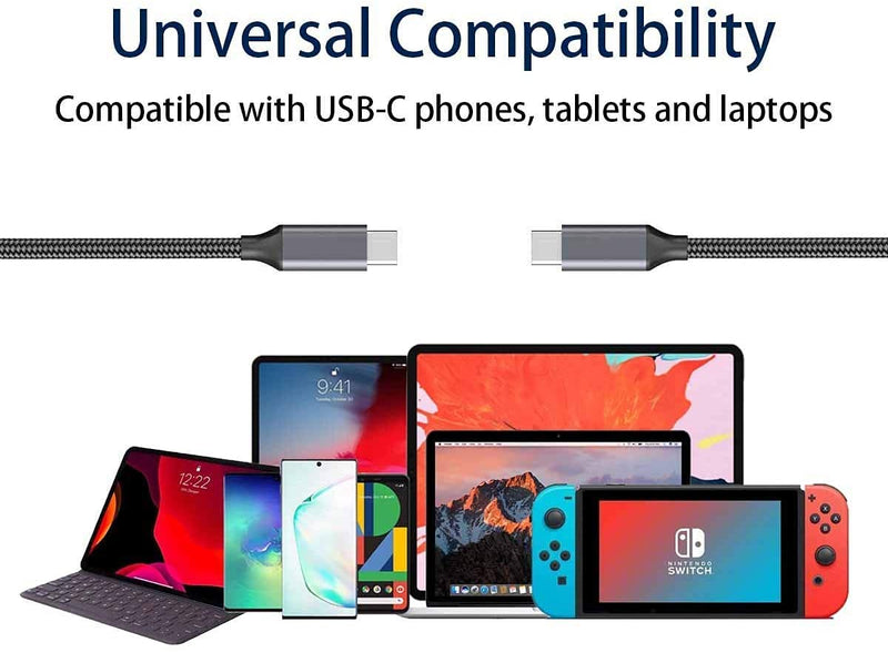 15FT USB C to USB C Cable,100W/5A,Type C Fast Charging,PD Charger Cord for MacBook Air 13”,iMac,iPad Pro/Air,Samsung Galaxy Note 20 10 S21 S20,OnePlus 9 8T,Google Pixel 5/4a XL,Sony PS5,Xbox,Surface 15FT - LeoForward Australia