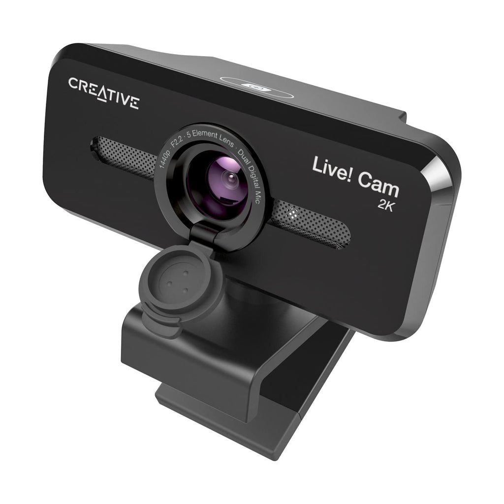  [AUSTRALIA] - Creative Live! Cam Sync V3 2K QHD USB Webcam with 4X Digital Zoom (4 Zoom Modes from Wide Angle to Narrow Portrait View), Privacy Lens, 2 Mics, for PC and Mac 2K QHD with SmartComms Kit