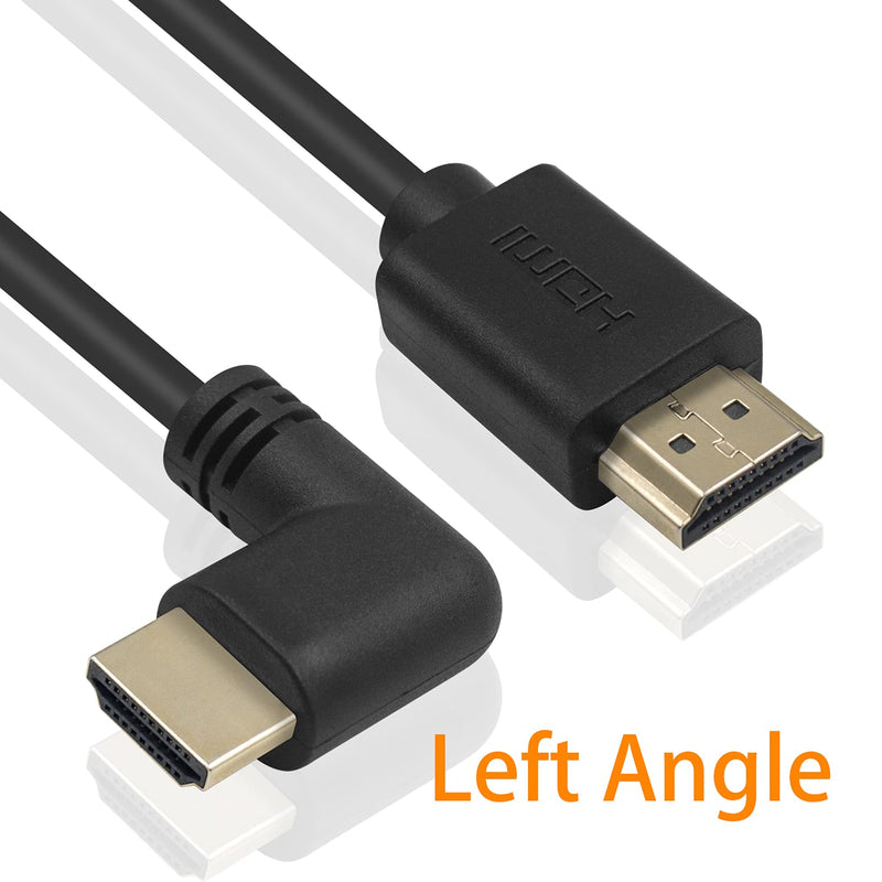 Poyiccot HDMI 2.0 Male to Male Cable 90 Degree, 2 Feet / 60cm Gold Plated High Speed HDMI Male to Male Left Angle Cable 60Hz, 4K 2K (M/M Left) - LeoForward Australia