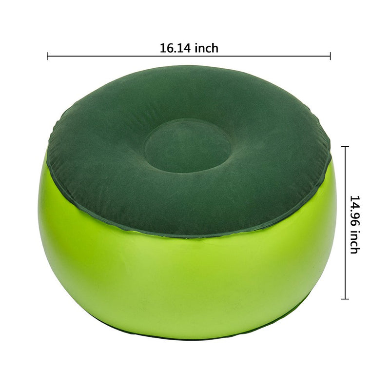  [AUSTRALIA] - FMS Portable Balance Inflatable Stool Outdoor Camping Air Chair Footrest Cushion Used for Home Office Yoga Leisure Travel, Green