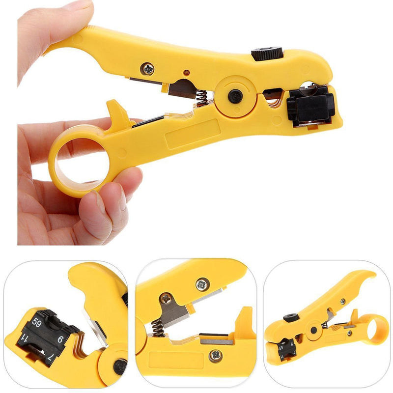  [AUSTRALIA] - Pack 2pcs Universal Cable Wire Stripper Cutter Stripping Tool for Flat or Round UTP Cat5 Cat6 Wire Coax Coaxial